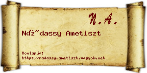 Nádassy Ametiszt névjegykártya